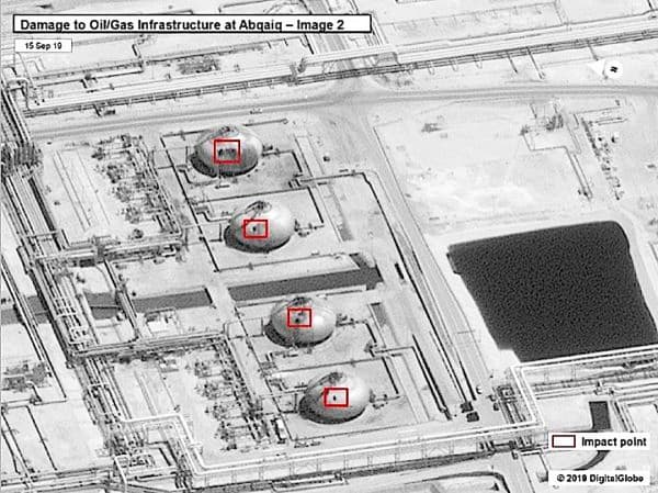 ドローンの攻撃でサウジアラビアの巨大な石油産業の施設が大打撃
